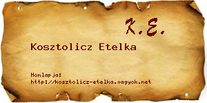 Kosztolicz Etelka névjegykártya